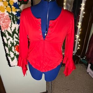 Zoey Beth Y2K lace up top